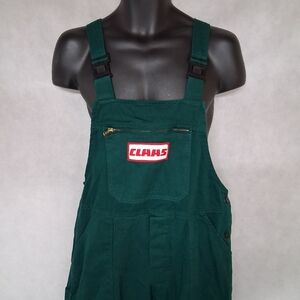 CLAAS Machinery Bib Overalls Men's Large Green Workwear Button Fly EU Size 52